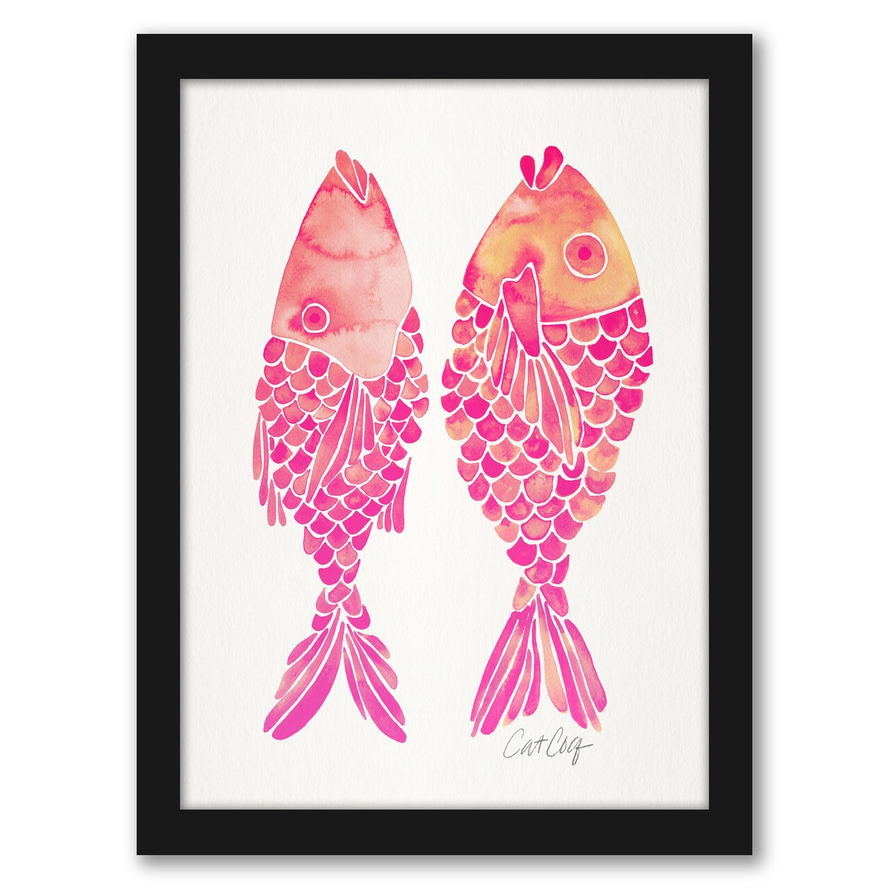 Indonesian Fish Pink by Cat Coquillette Frame  - Americanflat